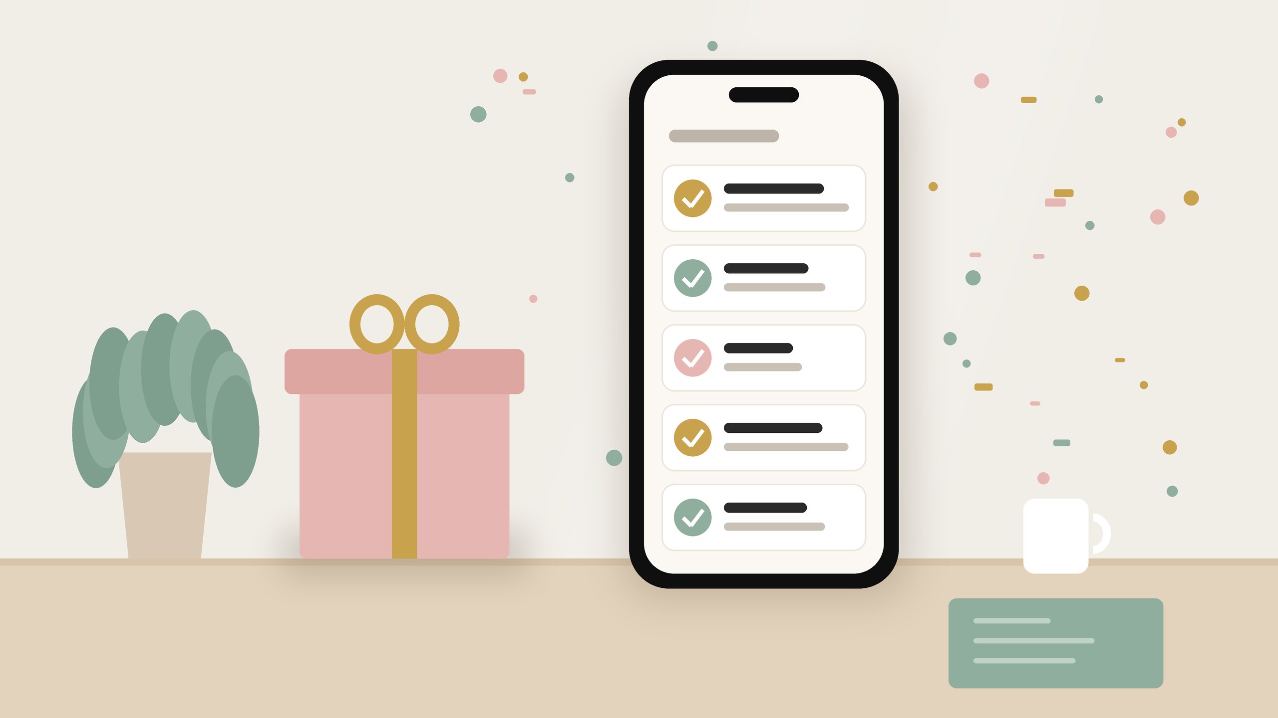 Phone showing new Etsy order notifications next to a wrapped gift box